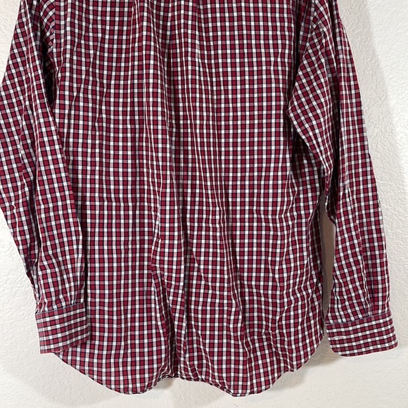 BROOKS BROTHERS REGENT Long Sleeve Button Shirt Red Black Plaid Cotton Sz Large - Picture 6 of 8